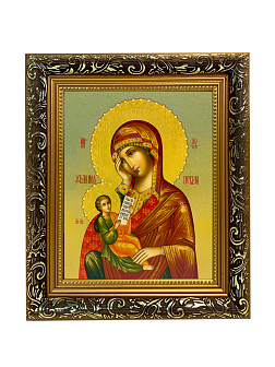 Икона Утоли моя печали Божия Матерь на холсте в киоте 143