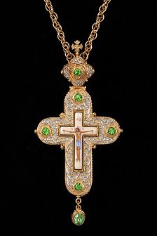 Крест наперсный №111 / золочение / серебро литьевые накладки (УИН)