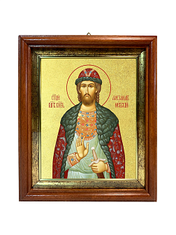 Икона "Александр Невский", св. блгв. кн., с золочением поталью, 09A1-УЛ_К_KRA