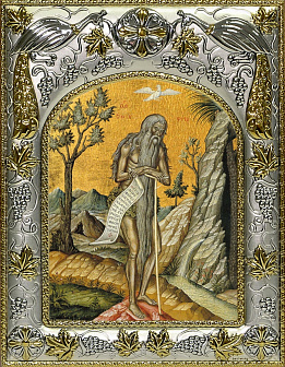 Икона складень Онуфрий Великий преподобный и Ангел Хранитель 14 х 18 см