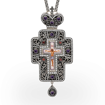 Крест наперсный №215 / Фианиты серебро (УИН)