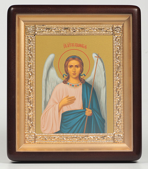Икона в киоте 18х24 фигурный, темпера, рамка золочёная Ангел-Хранитель 1