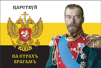 Флаг 184 Николай II Царствуй на страхъ врагамъ 90х135 материал шелк для помещений