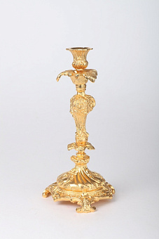 Подсвечник с литым основанием №6 золочение