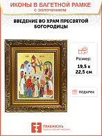 Икона "Введение во храм Пресвятой Богородицы" с золочением поталью, 05102-УЛ Икона "Введение во храм Пресвятой Богородицы" с золочением поталью, 05102-УЛ