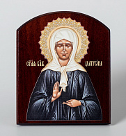 Икона на доске 10х12 объёмная печать, арочная, лак Матрона