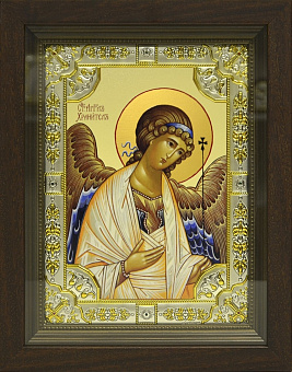 Икона освященная Ангел Хранитель в деревянном киоте