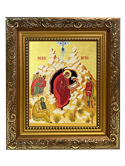 Икона Рождества Христова с золочением поталью, 05104-УЛ Икона Рождества Христова с золочением поталью, 05104-УЛ