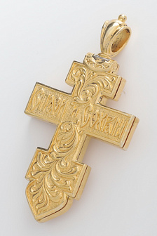 Крест мощевик малый латунь / золочение