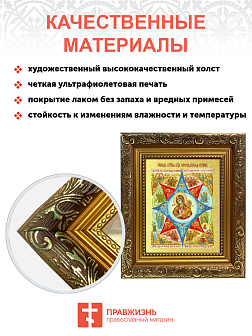 Икона Божией Матери "Неопалимая Купина" с золочением поталью, 03045-УЛ