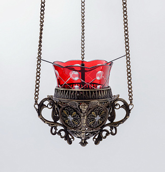 Лампада подвесная №3 литье, эмаль / патинирование Лампада подвесная №3 литье, эмаль / патинирование