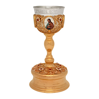 Потир 0.7л 4-финифти, филигрань / золочение / серебряный стакан (УИН)