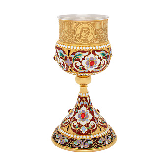 Потир 0.135л филигрань, эмаль / золочение / мельхиоровый стакан