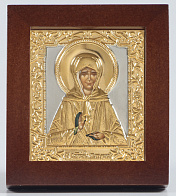 Икона в киоте 6х7 фигурный №2 риза объемная, частично золочёная Матрона
