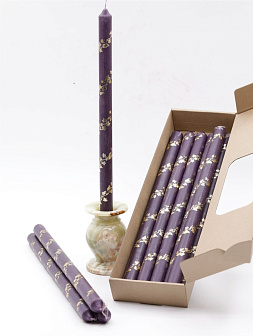 Свечи праздничные №4 (уп 10шт), ФИОЛЕТОВЫЕ (Золотая лоза)