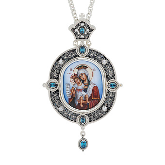 Панагия №197 / Фианиты / серебрение / Достойно Есть