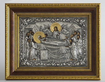 Икона живописная в киоте 30х40 масло, риза №115, черненое серебрение, киот №22 Успение Богородицы Икона живописная в киоте 30х40 масло, риза №115, черненое серебрение, киот №22 Успение Богородицы