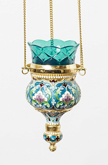 Лампада филигранная греческая с эмалью / золочение / серебро (УИН) Лампада филигранная греческая с эмалью / золочение / серебро (УИН)