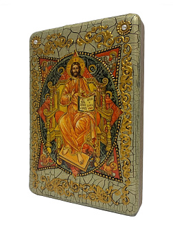 Икона ''Спас в силах'' ручной работы из дуба в футляре