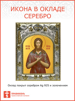 Икона АЛЕКСИЙ (Алексей) Человек Божий, Преподобный (СЕРЕБРЯНАЯ РИЗА)