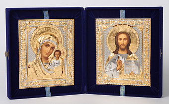 Складни живописные в футляре 18х24 темпера, ризы №241, №242 (бархат)