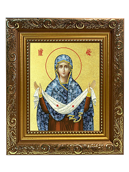 Икона Божией Матери "Покров" с золочением поталью, 03П2-УЛ_WB_KRA