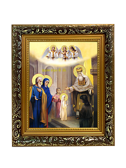 Икона "Введение во храм Пресвятой Богородицы" с золочением поталью, 05002-УЛ Икона "Введение во храм Пресвятой Богородицы" с золочением поталью, 05002-УЛ