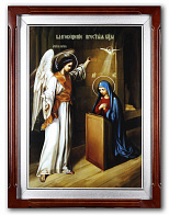 Икона на стекле №2 32х45, в киоте с подсветкой Благовещение