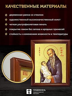 Икона Стилиан Пафлагонский преподобный с золочением, деревянная рамка со стеклом 15х18х2 см 1102 Икона Стилиан Пафлагонский преподобный с золочением, деревянная рамка со стеклом 15х18х2 см 1102