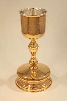 Потир-чаша 2.0 с вкладышем(мельхиор) серебрение золочение