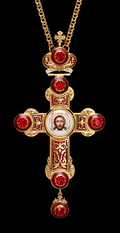 Крест наперсный №30 / золочение / серебрo эмаль (УИН)