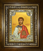 Икона Лаврентий Римский архидиакон мученик в деревянном киоте Икона Лаврентий Римский архидиакон мученик в деревянном киоте