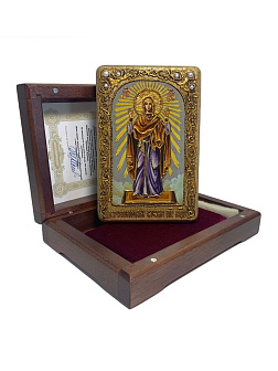 Настольная икона Божией Матери «Нерушимая Стена» на мореном дубе