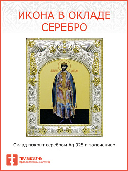 Икона ДИМИТРИЙ (Дмитрий) Донской, Благоверный Князь (СЕРЕБРЯНАЯ РИЗА)