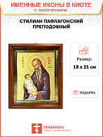 Икона "Стилиан Пафлагонский", св. прп., с золочением поталью, 09С10-УЛ Икона "Стилиан Пафлагонский", св. прп., с золочением поталью, 09С10-УЛ