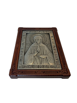 Именная икона Матрона Московская гальваника 103 14х18 см A46-1_KRA