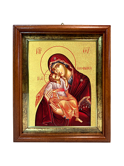 Икона Божией Матери "Гликофилуса (Сладкое Лобзание)" с золочением поталью, 03013-УЛ