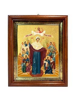 Икона Божией Матери "Всех Скорбящих Радость" с золочением поталью, 03010-УЛ