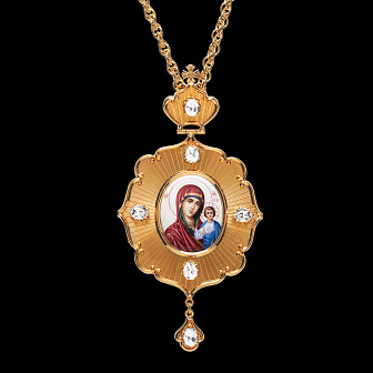 Панагия №162 гильяш / золочение / Казанская БМ