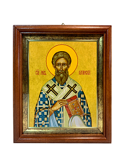 Икона Лев Катанский Преподобный на холсте 179 Икона Лев Катанский Преподобный на холсте 179