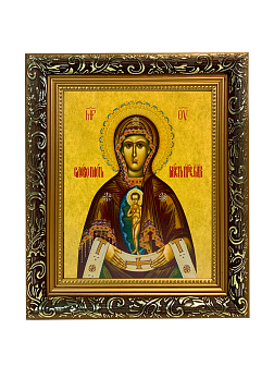 Икона Албазинская Слово Плоть Бысть Божия Матерь на холсте в киоте