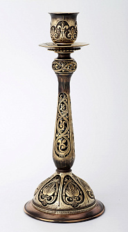 Подсвечник напрестольный литой патинирование