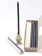 20 свечей формовых №8 (37см, 7ч), ЧЕРНЫЕ И БЕЛЫЕ