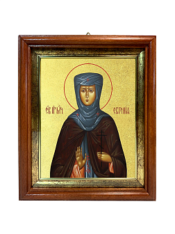 Икона "Евгения Римская", св. прмц., дева, с золочением поталью, 10Е3-УЛ Икона "Евгения Римская", св. прмц., дева, с золочением поталью, 10Е3-УЛ