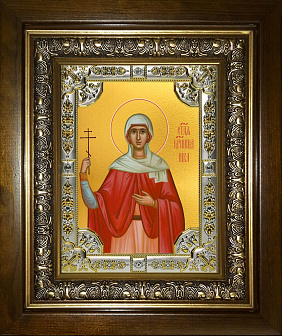 Икона освященная Ника Коринфская мученица в деревянном киоте