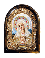 Икона Пресвятая Богородица Умиление бисернаяв деревянной раме