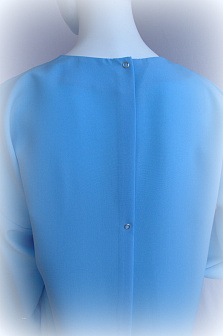 Погребальный комплект Стандарт №12: платье, палантин и платочек в руку, тонкий плательный габардин, нежно-голубой цвет