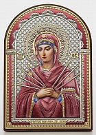 Серебряная икона "Богородица Семистрельная"