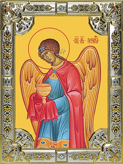 Икона освященная "Рафаил Архангел", 18x24 см, со стразами