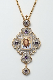 Крест наперсный филигрань №0001 финифть /золочение,серебрение/